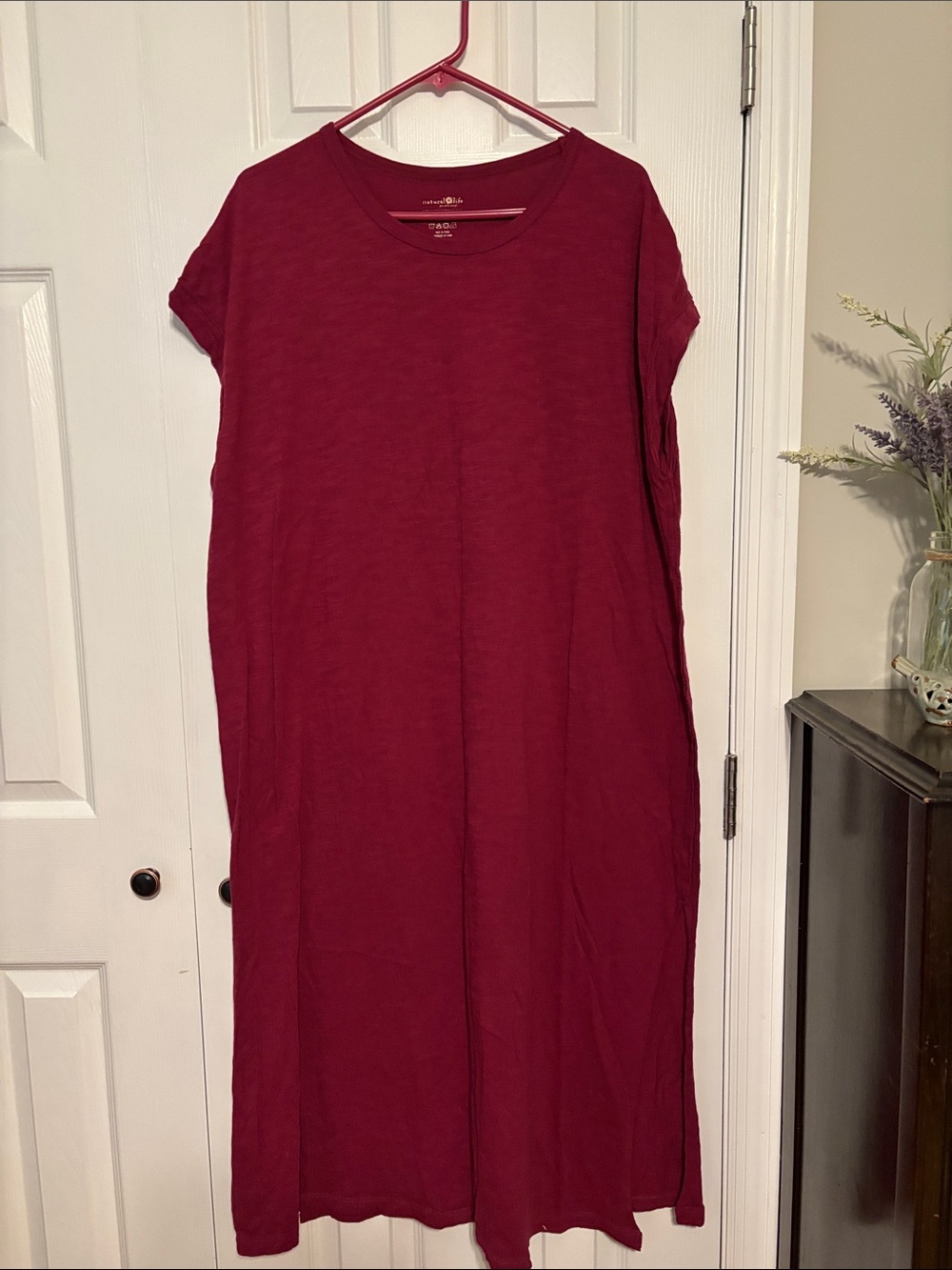 NATURAL LIFE Burgundy Maxi T-Shirt Dress